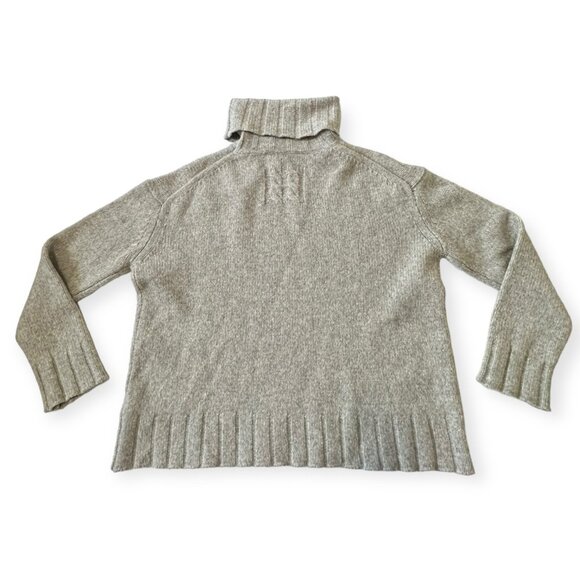 Nili Lotan Zoe Turtleneck Sweater, Gray, Wool Blend, Size S, Oversized - Picture 6 of 14